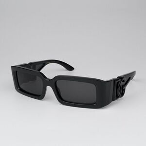 NEW D&G DG6197 501/87 Black Dark Grey Rectangle Unisex Sunglasses